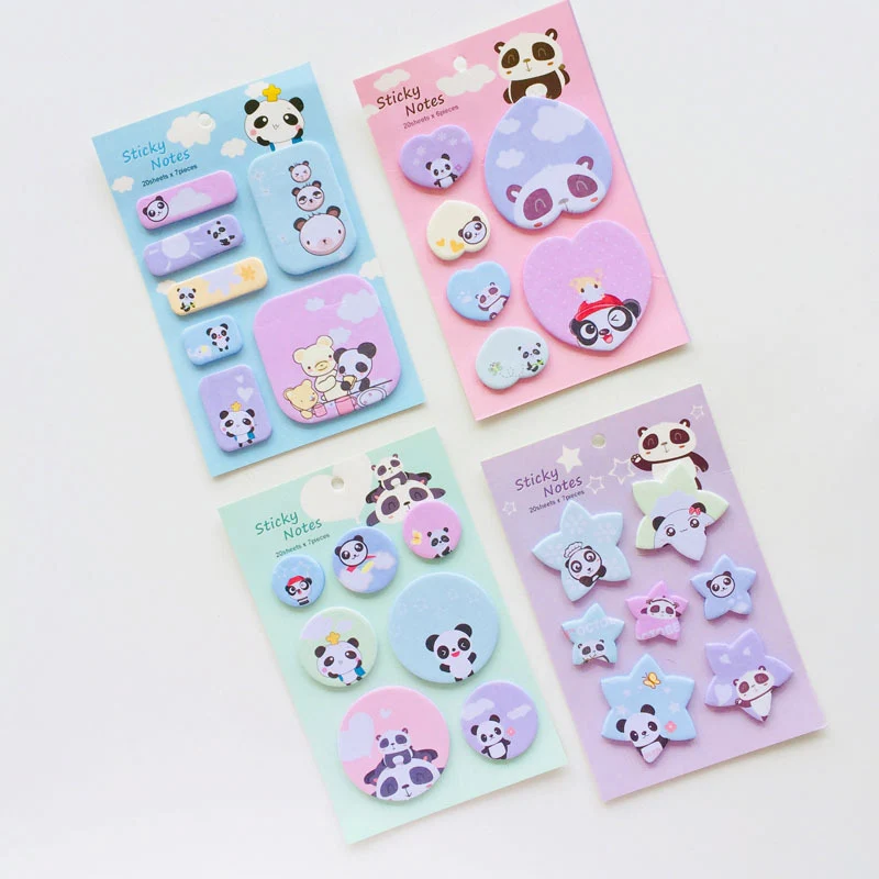120 шт Novely Panda Sticky Notes милые Мультяшные блокноты для записей наклейки детей DIY