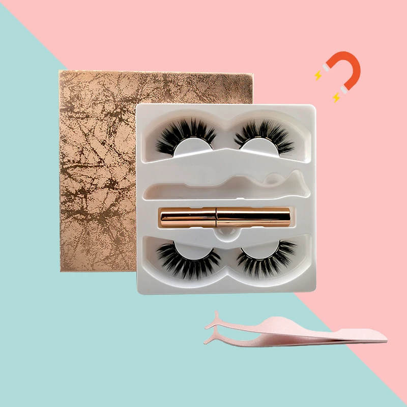 Набор для наращивания ресниц 2 пары магнитная подводка глаз накладные ресницы