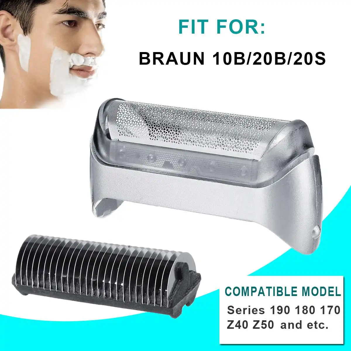 

2pcs Shaver Foil Cutter Blade Replacement For Braun 10B/20B/20S 735 1735 2615 2675 2775 2864 5727 5729 Z20 Z30 Z40 Z50 Z60