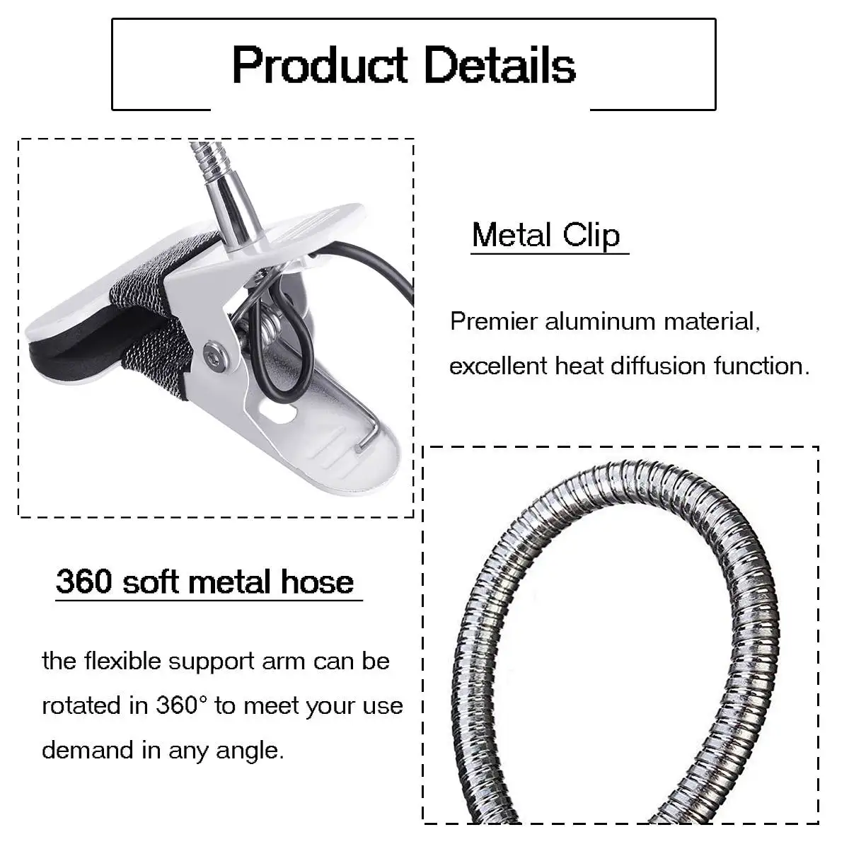 Светодиодная настольная лампа с зажимом приглушаемая Перманентная для маникюра