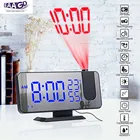 Проекционный будильник, радио, цифровой светодиодный дисплей, часы с портами USB для зарядки, будильник для спальни, офиса, тяжелые сна