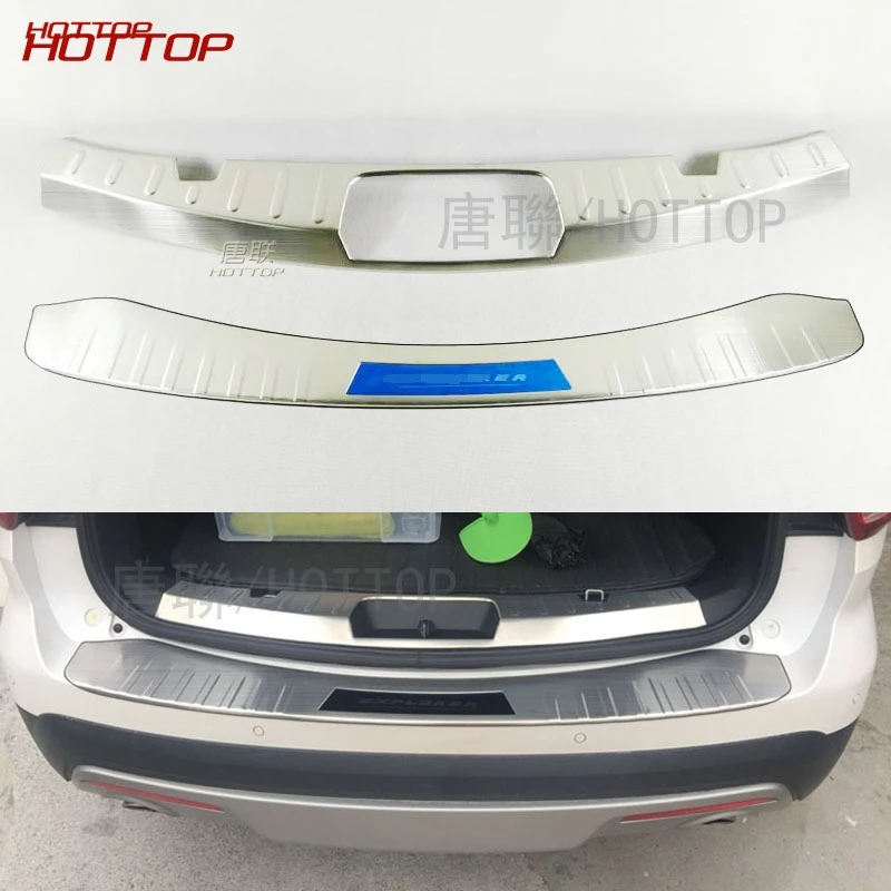 2 предмета Нержавеющая сталь Наружный сзади + внутренняя Бампер протектор порога