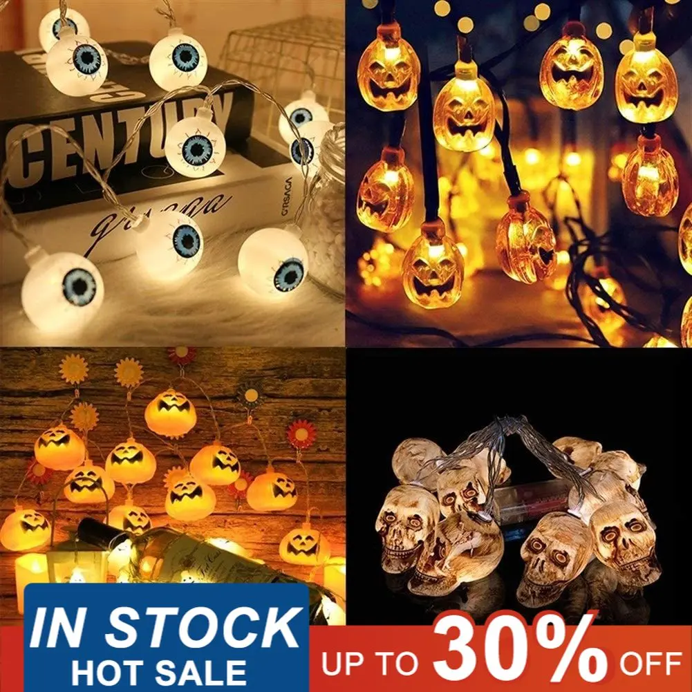 2 м 10 светодиодный Светодиодный Хэллоуин Тыква призрак скелеты &quotлетучая мышь&quot