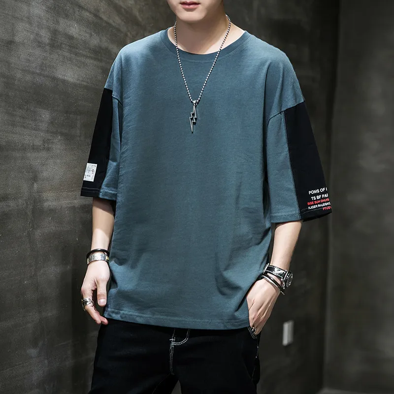 Мужская футболка с короткими рукавами в Корейском стиле одежда для подростков |