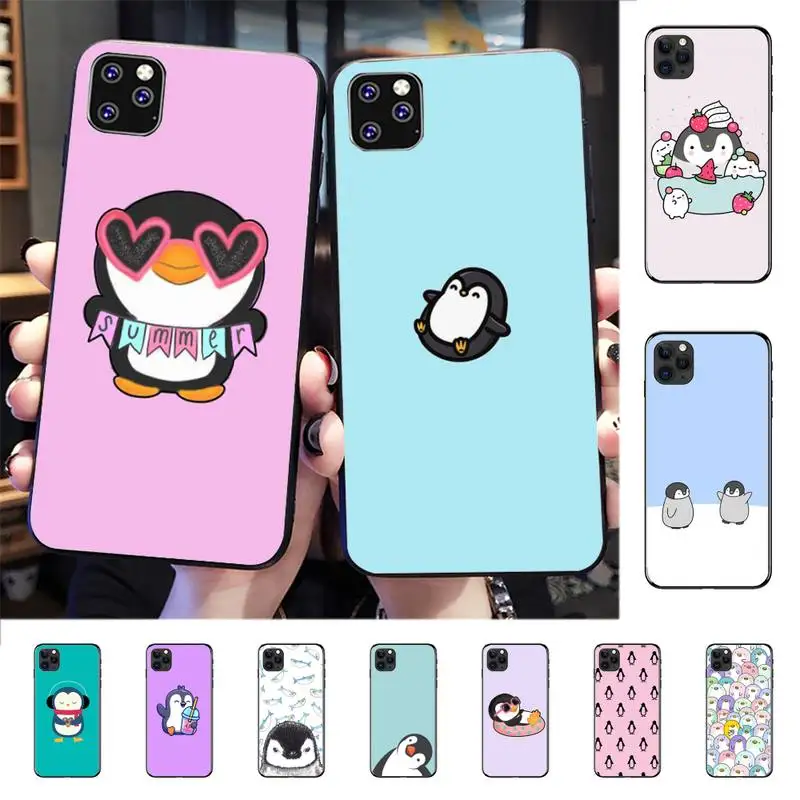 

YNDFCNB Penguin Cute Lovely animal Phone Case for iPhone 11 12 13 mini pro XS MAX 8 7 6 6S Plus X 5S SE 2020 XR cover