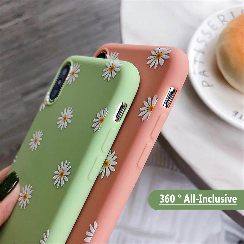Модный мягкий силиконовый чехол из ТПУ с хризантемой для iPhone 11 Pro Max X XR XS 7 8 6 6s Plus