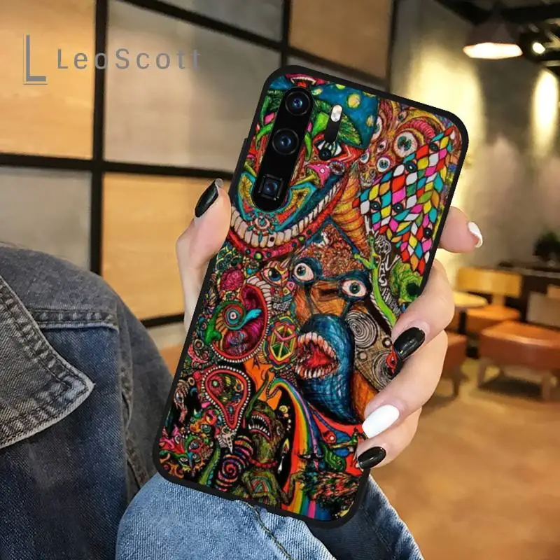

Psychedelic Trippy Phone Case For Huawei honor Mate P 9 10 20 30 40 Pro 10i 7 8 a x Lite nova 5t