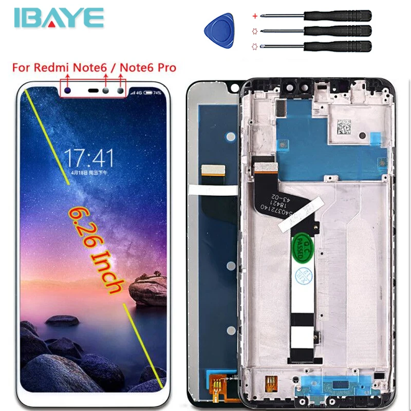 100% New For Xiaomi Redmi Note 6 Pro LCD Display Touch Screen Digitizer Phone Parts | Мобильные телефоны и аксессуары