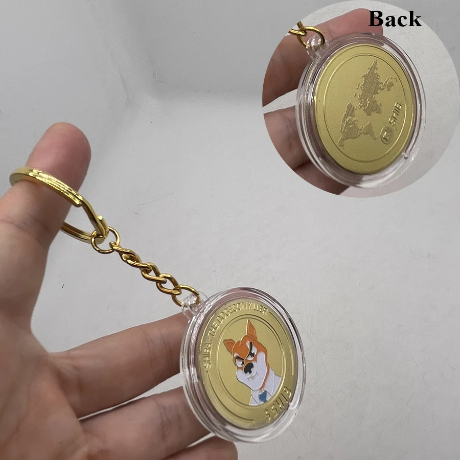 

Gold Dogecoin Key Chain Coin Key Rings Jewlery Commemorative Coins Cute Dog Pattern Dog Souvenir Collection Gifts
