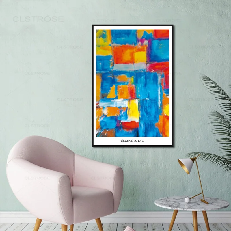 

Personality Creative Nordic Poster Color Abstract Geometric Canvas Painting Home Decoration Bedroom Wall Art Pictures No Frame