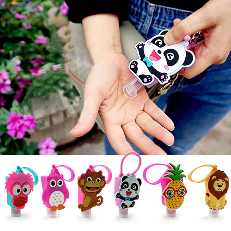 

Cartoon Silicone Mini Hand Sanitizer Holder Travel Portable Safe Gel Holder Hangable Liquid Soap Dispenser Containers For Kids