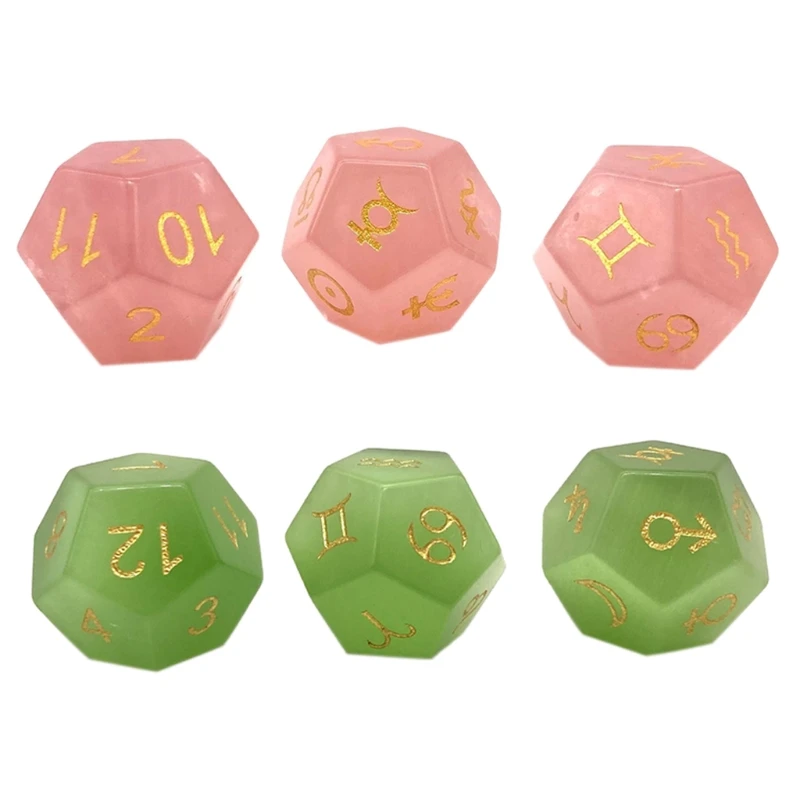 

Y1UC 12-Side Astrological Dice Constellation Dice Game Dice for Constellation Divination Ta-rot Cards Entertainment Accessory