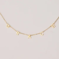 sherman customized initial necklace exquisite clavicle chain ladies stainless steel number pendant jewelry