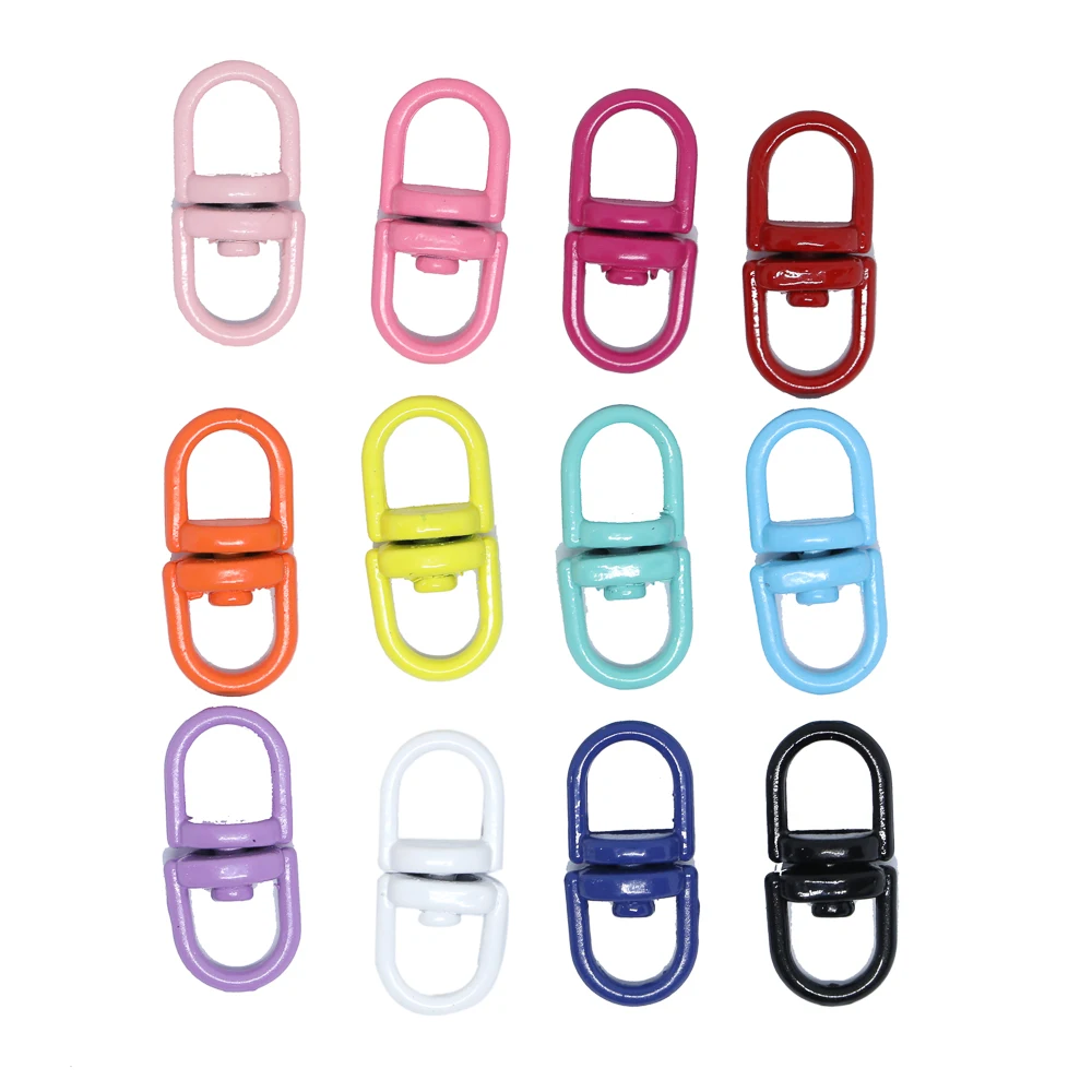 20Pcs Colorful Rotating 8 Word Toroid Ring Universal Chain Buckle Shackle Wire Rope Lock Keychain Pendant Accessories - купить по