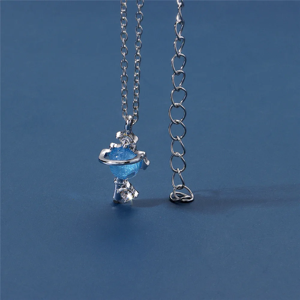 

Hot Small Fresh Blue Fantasy Planet Necklace Universe Aurora Planet Fashion Trend Sweet High Quality Magic Star Saturn Jewelry