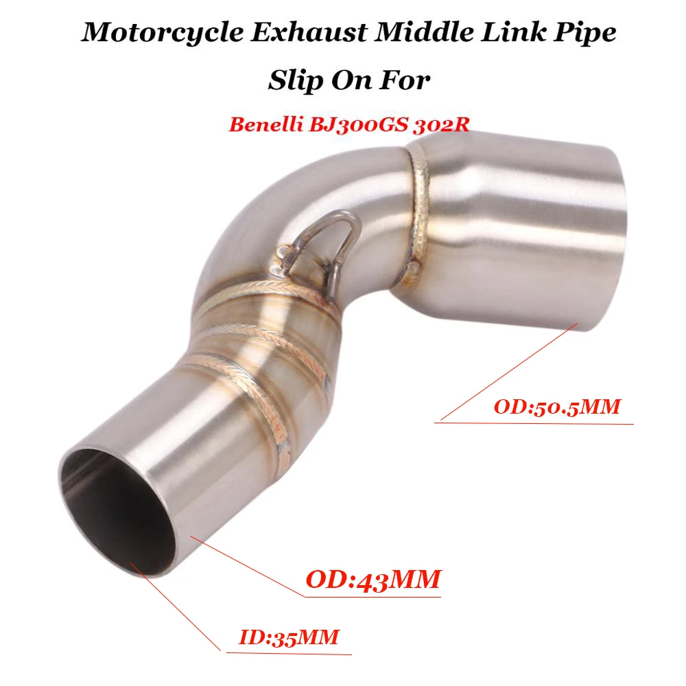 

Слипоны для мотоцикла Benelli BJ300GS 302R, выхлопная труба Mid Link, модифицированный катализатор