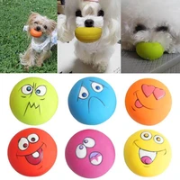 rubber dog toys pet play squeaky ball chewing toy with face fetch bright balls dog supplies puppy popular toys
