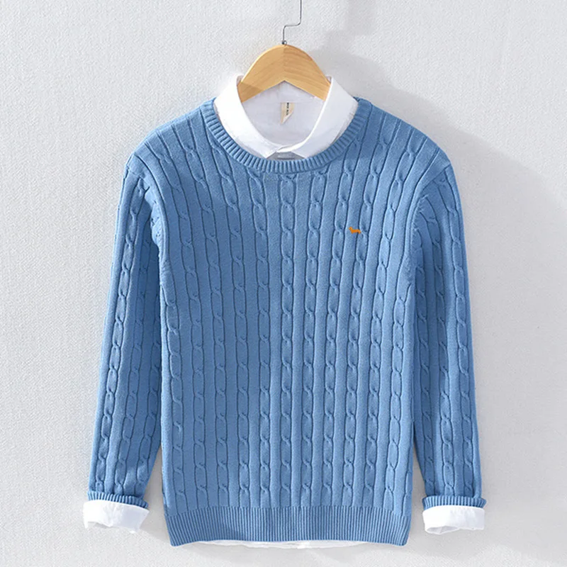 

Sweaters Men Harmont Thick Warm Winter Sweater for Men New Casual Pull Cotton Pullover Men Geometric Pattern Coat