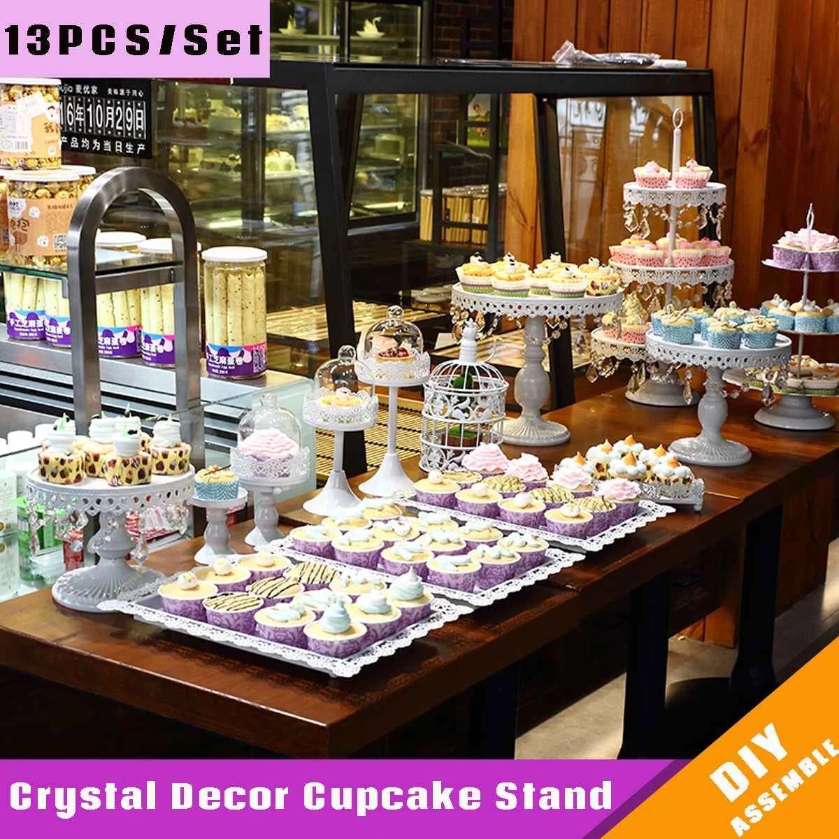 13 шт. Кристалл винтажный держатель для торта лоток птичьи клетки стенд День