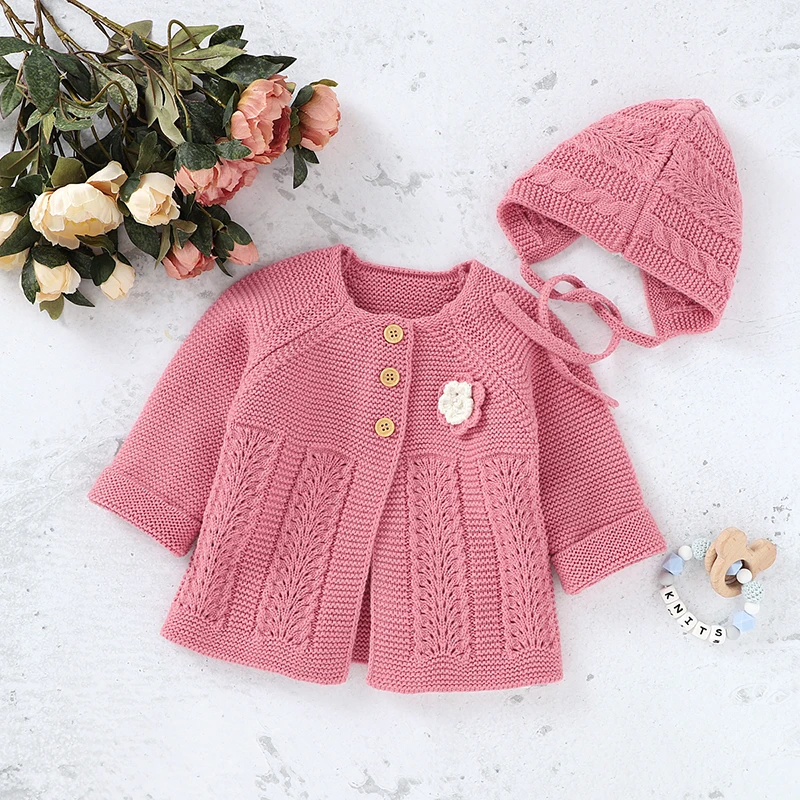 

Baby Sweaters Knitted Newborn Bebes Girls Jackets & Coats Autumn Winter Infant Kids Knitwear Long Sleeve 0-2Y Children's Clothes