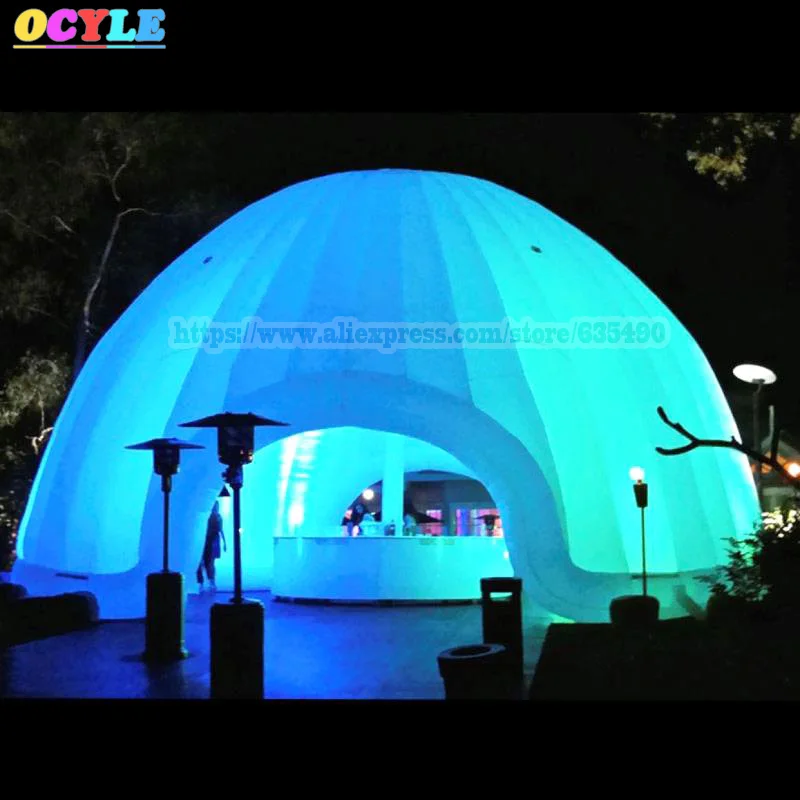 

OCYLE free shipping, 8m giant LED inflatable party tent inflatable wedding party tent, outdoor inflatable arch dome tent