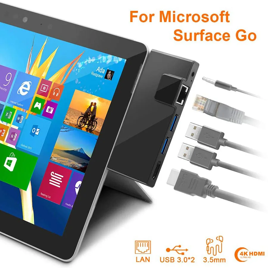 Док-станция Surface Go USB C Hub HDMI RJ45 Gigabit Ethernet док-станция типа аксессуары для microsoft surface go