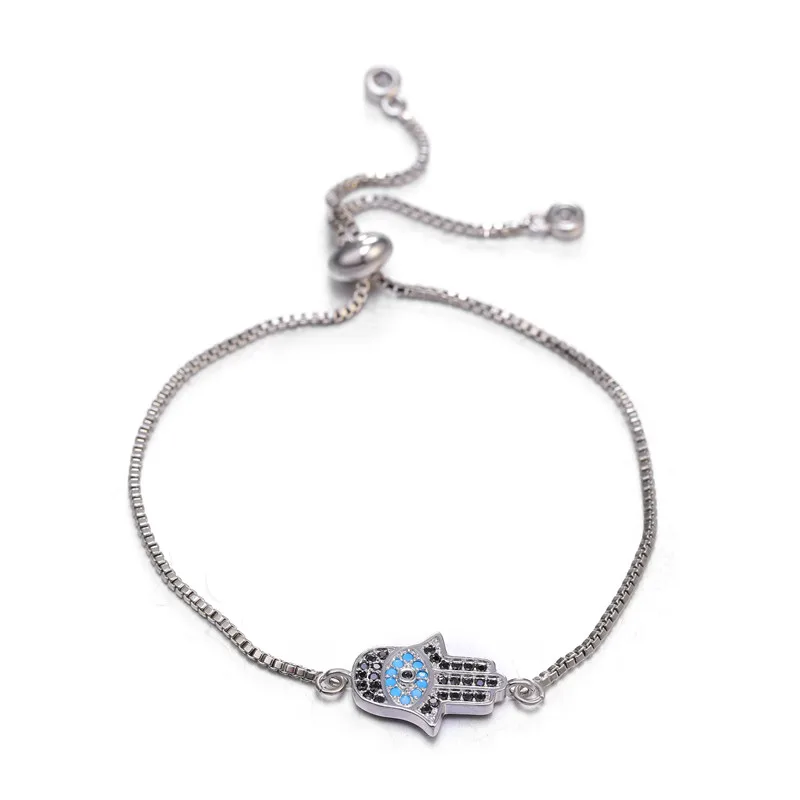 White Gold Bracelet Juya дизайн золото/серебро/розовое золото Хамса рука подвеска Фатима ожерелье для женщин мужчин Мода турецкие ювелирные изделия оптом - Окраска металла: White Gold Bracelet