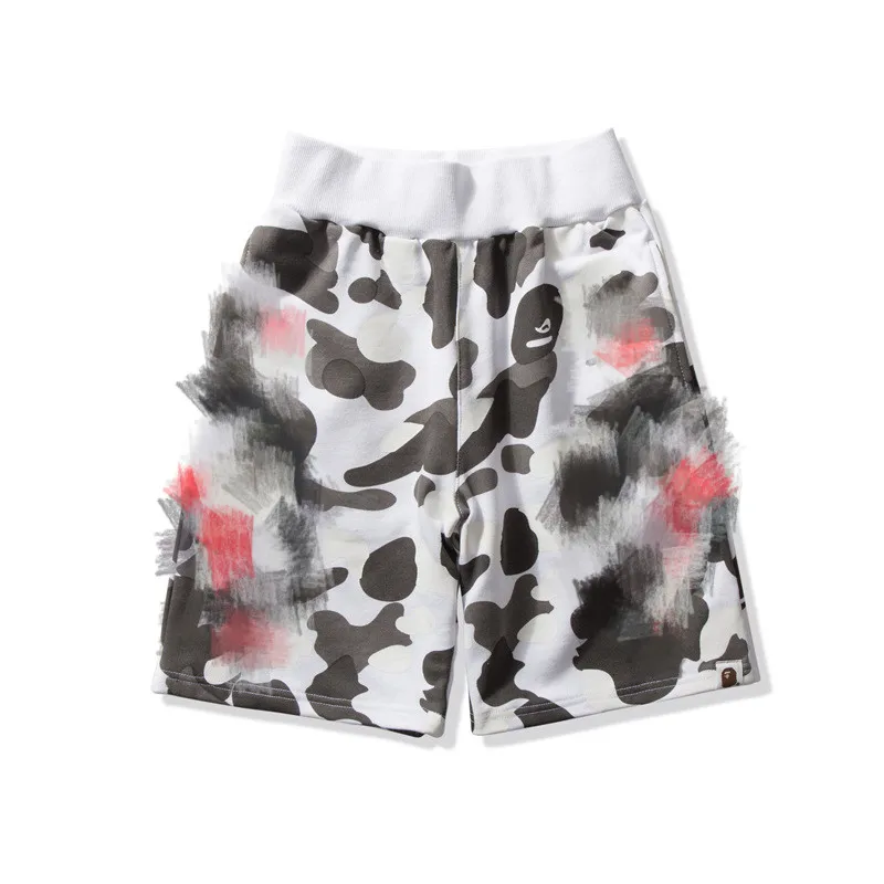 

Bape 2021 Summer New Luminous Printed Beach Pants Youth Camouflage Casual Shorts Mens Shorts