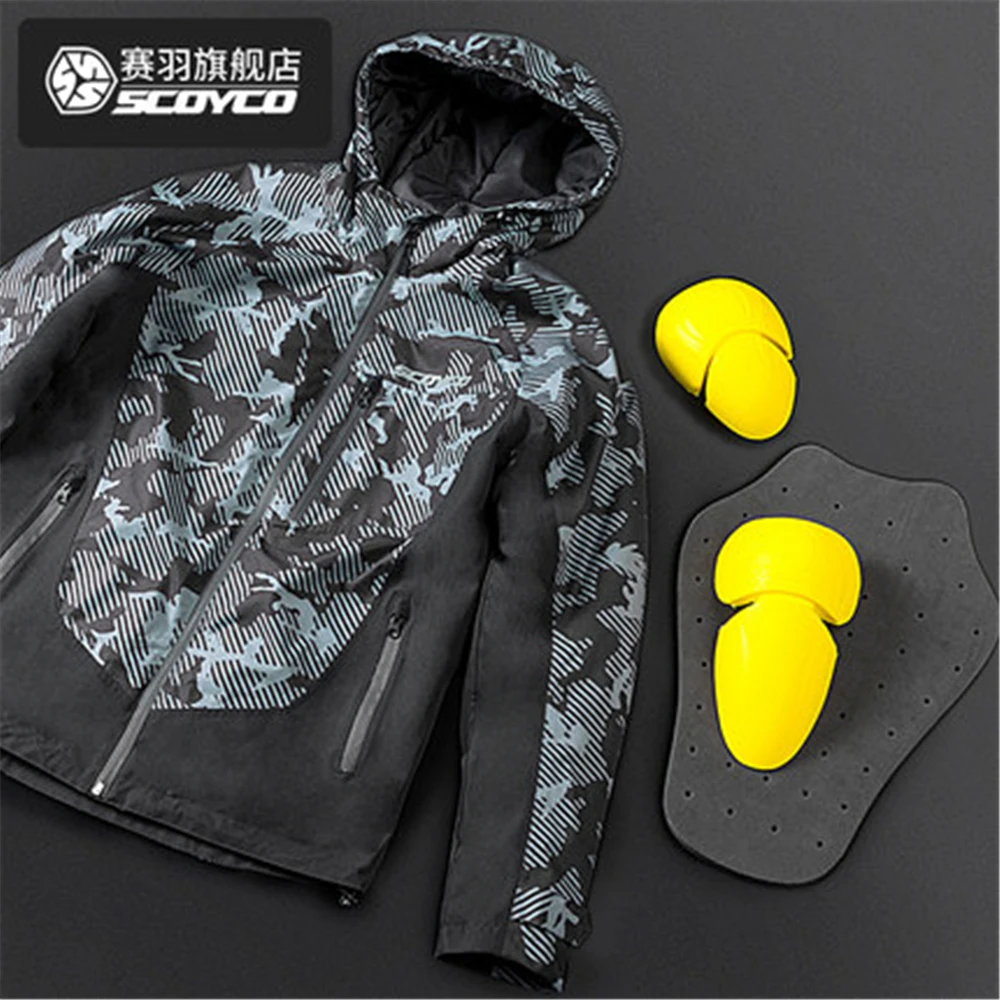 SCOYCO мотоциклетная куртка Защитное снаряжение Светоотражающая зимняя для