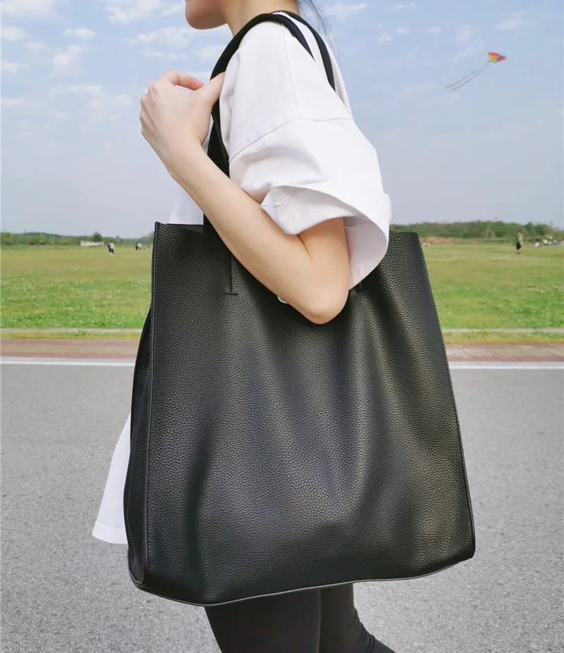 

NIGEDU black women handbag Soft PU leather big Totes Casual female Shoulder bags Large capacity shopping bags ladies hand bags
