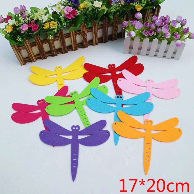 

XICC Big Size 20cm Dragonfly Thick Non-woven Polyester Wool Felt Fabric School Classroom Kid Handmade Gift Doll DIY Hanging Work