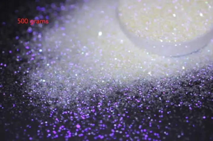 Purple 500g Ультра тонкий красочный искры-растворитель устойчивый белый переливающийся блеск-015 размер, 0,5 мм - Цвет: Purple 500g