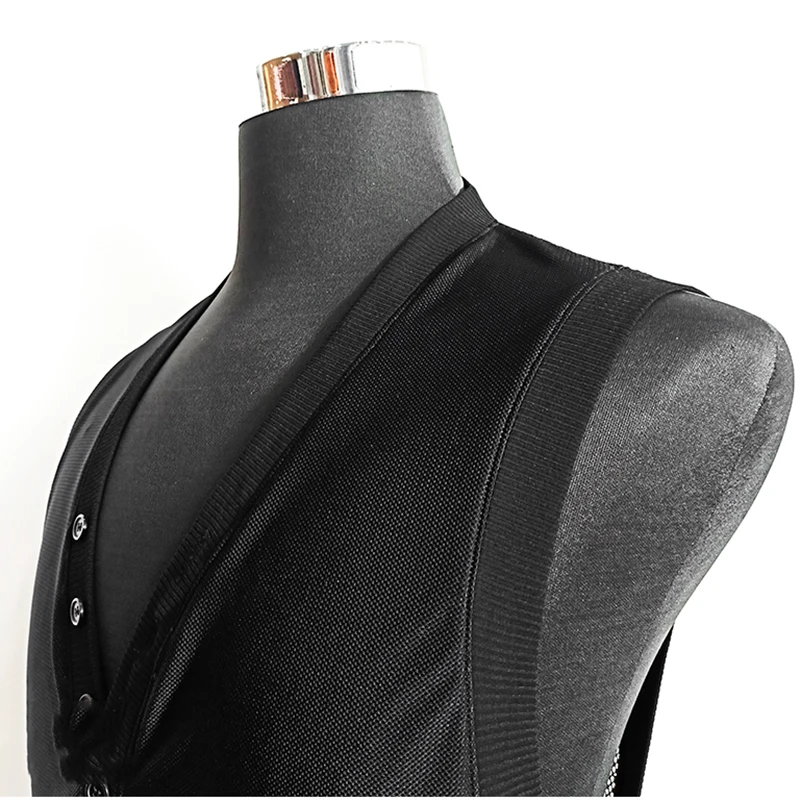

National standard dance top men's sleeveless ballroom blouse Latin dance practice mesh tops