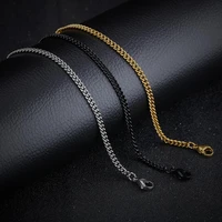 3mm unisex link chain necklace for men women stainless steel jewelry adjustable