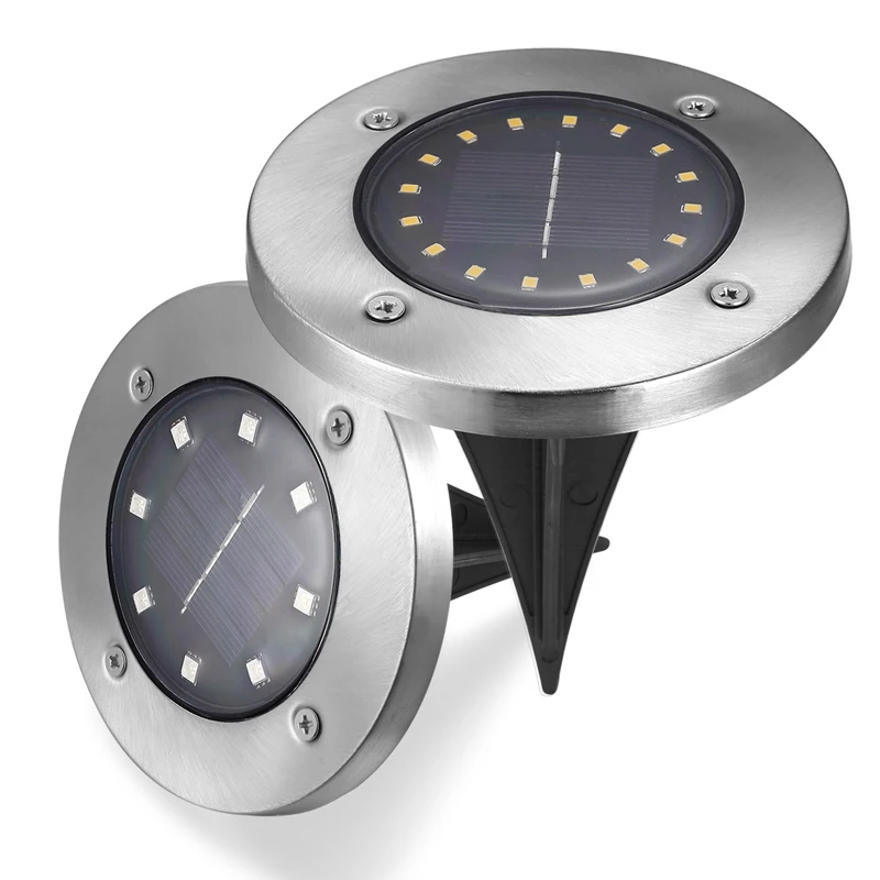 Подземный светильник на солнечной батарее 4 шт. водонепроницаемый садовый