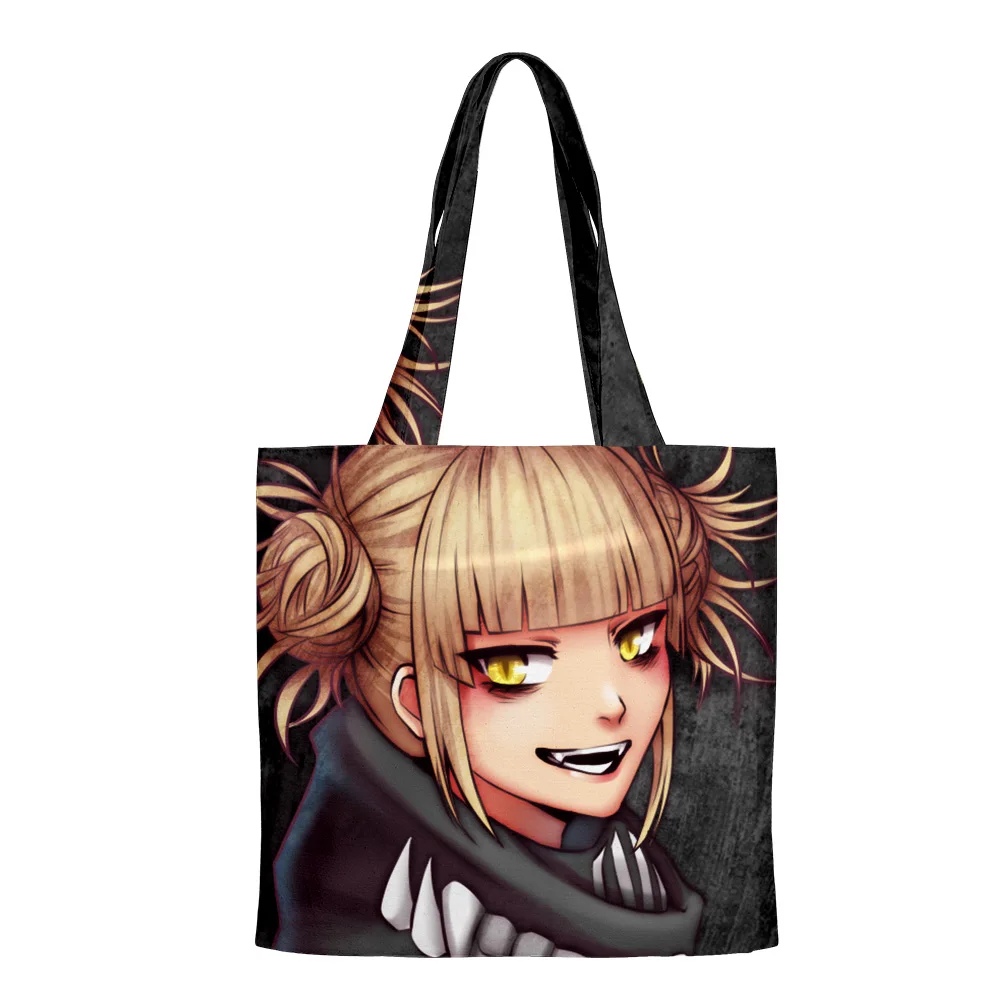 

New My Hero Academia Toga Himiko 3D Merch Hip Hop Handbags Cloth Canvas Tote Bag Print Shopping Reusable Shoulder Shopper Bags