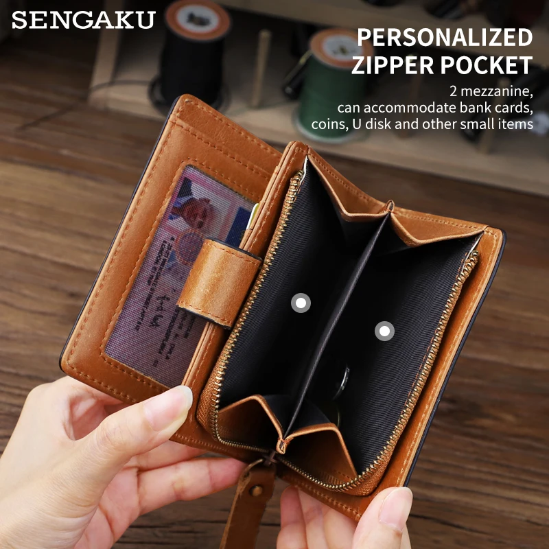 Handmade Genuine Leather Women's Wallet Hollow Out Pattern Casual Short Wallet For Female Vintage Coin Zipper Pocket Purse