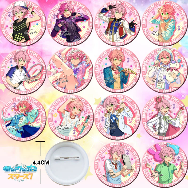 14 шт. значков-брошей Anime Ensemble Stars для рюкзака, косплея, декора, коллекции, подарка на Рождество для мальчика и девочки.