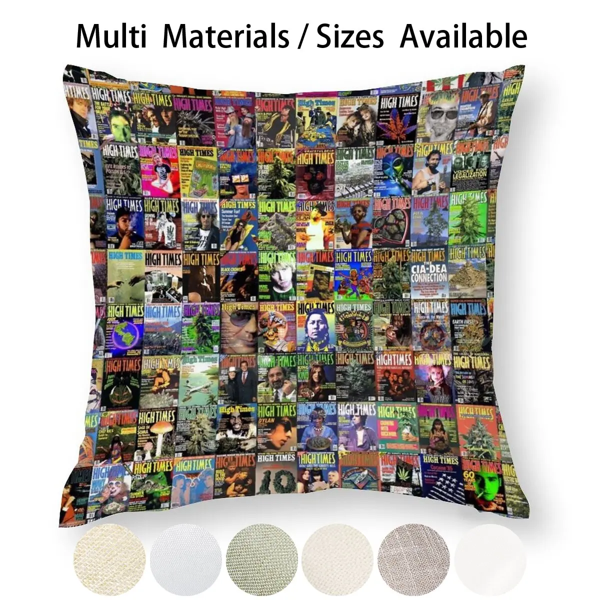 Коллаж наволочка для подушки из хлопка и льна журнал High Times классический вопрос