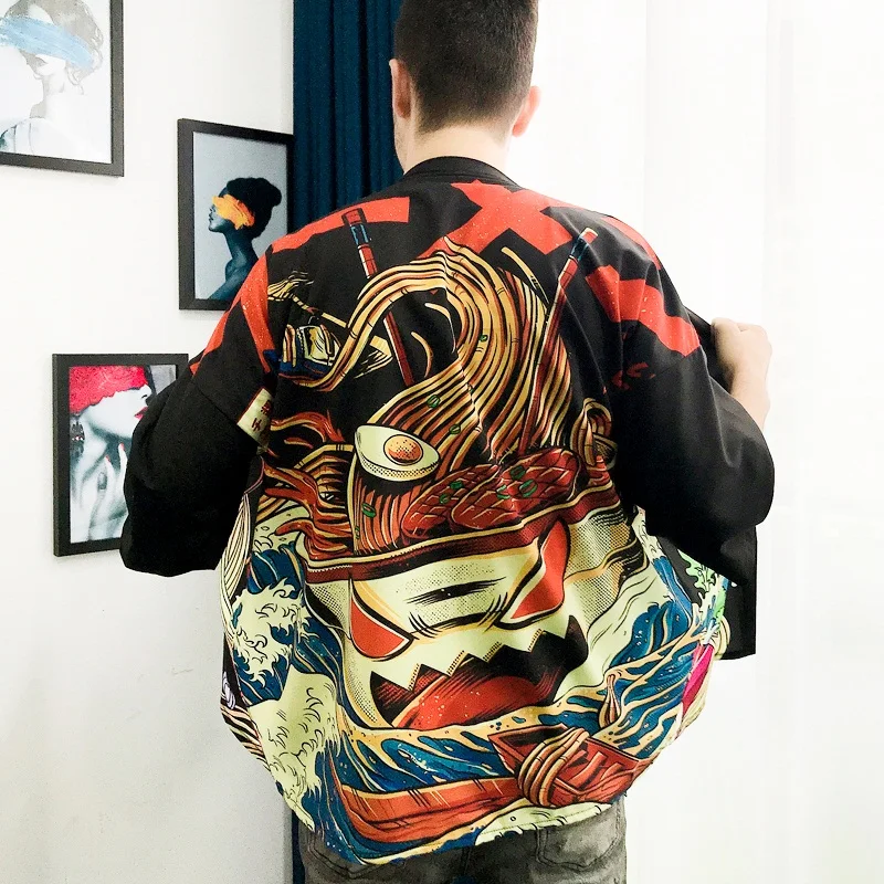 

Samurai Costume Yukata Men Haori Japanese Kimono Clothes Men'S Kimono Jacket Shirt Intage Clothing Japanese Kimono Man FF3010