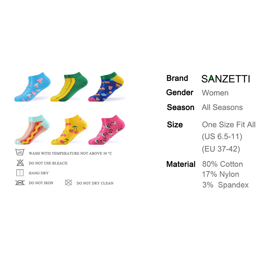 Сланцы SANZETTI 6 пар/лот женские и мужские креативные фруктов повседневные чёсаный