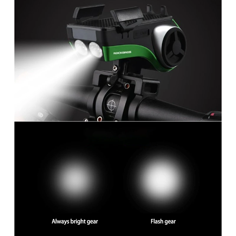 

Rockbros Waterproof 5-In-1 Bicycle Computer Phone Holder Bluetooth Audio MP3 Player Speaker Bicycle Light