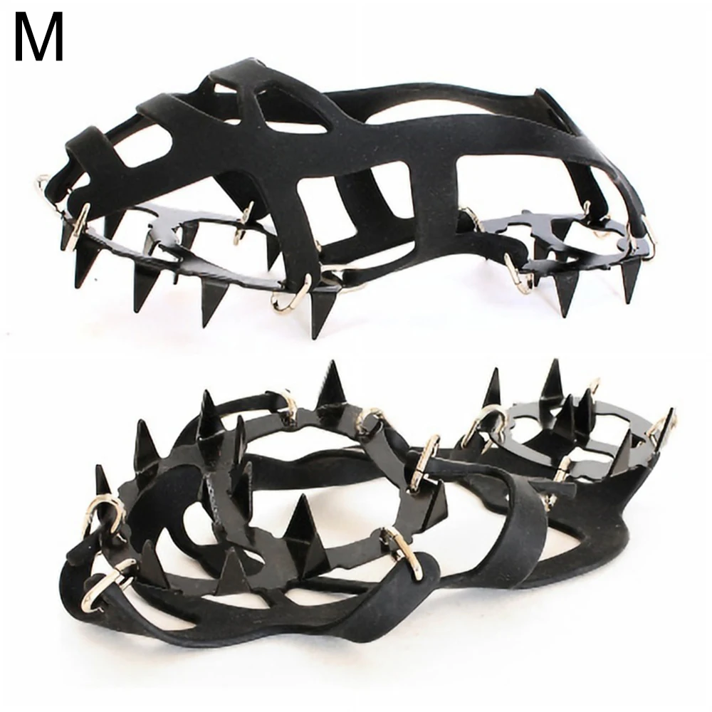 

18 Teeth Crampons Non-slip Ice Snow Climbing Rubber Anti-slip Shoe Covers Spike Cleats Crampons Anti-slip Overshoes For Climbing