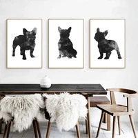 modern nordic simple animals black french bulldog mosaic pattern canvas painting print posters for kids room decor unframed