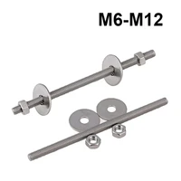 1pcs 304 stainless steel full threaded rod with nuts washers through wall screw thread diameter m6 m12 length 150 500mm