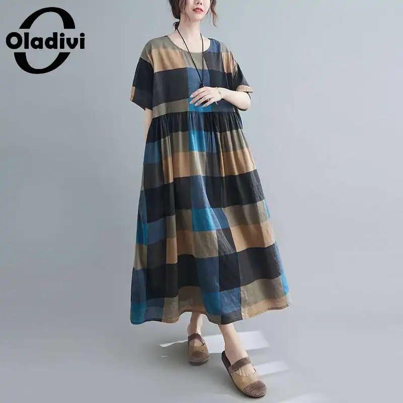 

Oladivi, Одежда большого размера, длинное платье, женское модное летнее платье с принтом, новая пляжная одежда в стиле бохо, праздничные платья, ...
