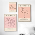 Картина на холсте Пикассо матиссе, фламинго, пингвин, кот, абстрактная живопись, скандинавские постеры и принты, настенные картины для декора гостиной