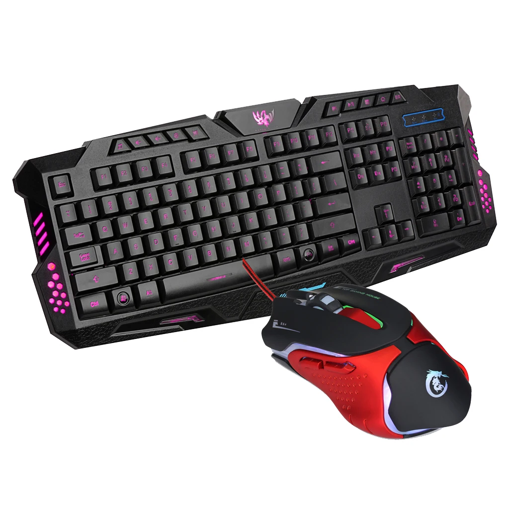 USB Проводная игровая клавиатура с подсветкой комбинированная мышь