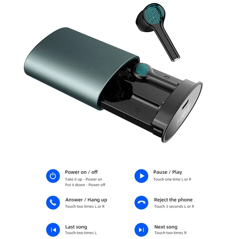 

Bluetooth 5.0 Headphones TWS Wireless Earbuds Stereo In-Ear Sport Earphones with Mic for Running Gym Workout