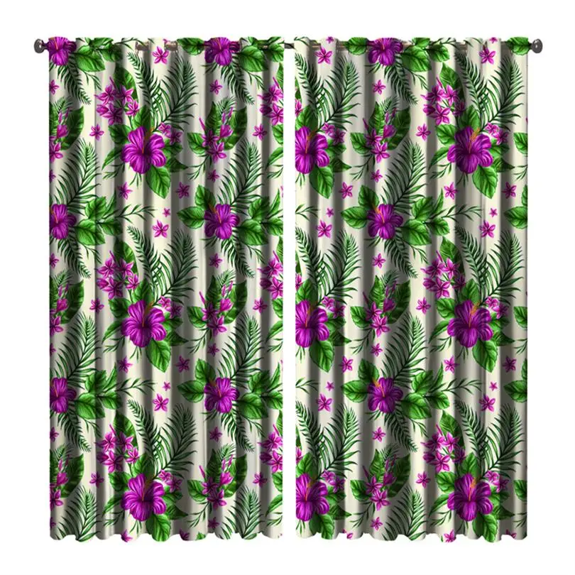 

3d Curtain Window Charming Purple Flowers 3d Curtain Romantic Floral Modern Decoration 3d Window Curtain